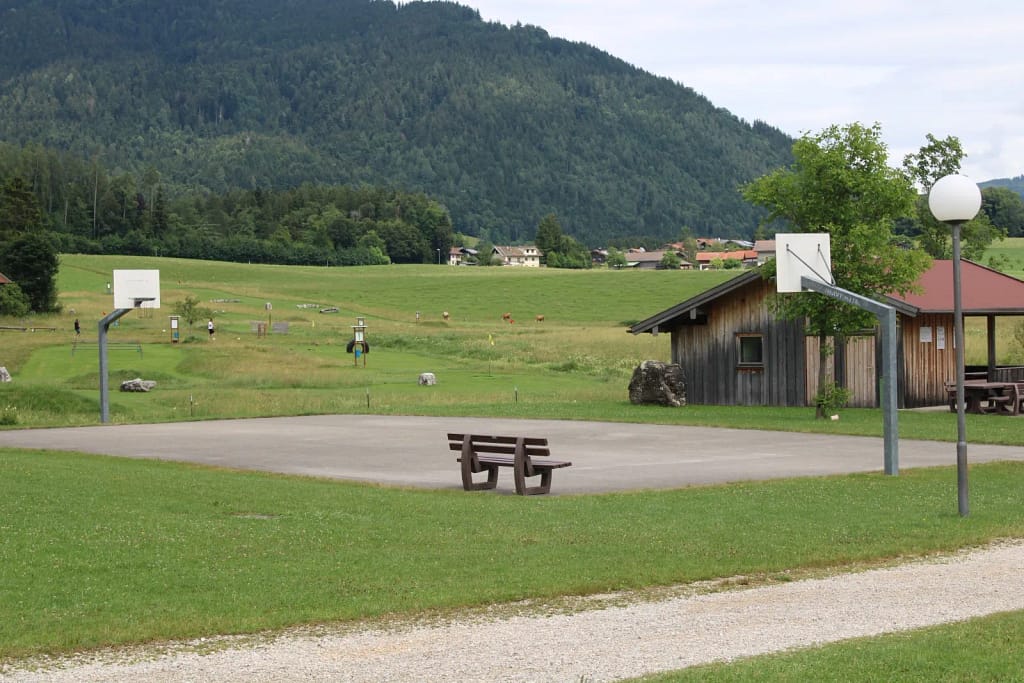 Blick auf den Spielplatz