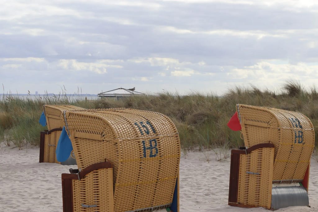 Ein Blick über die Strandkörbe