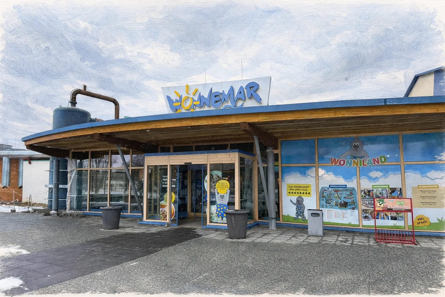 Wonnermar Wismar Eingangsbereich gezeichnet