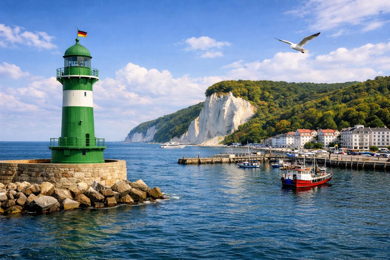 Sassnitz aussicht auf Sehenswürdigkeiten aber als Fantasiebild